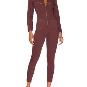 Free People Burgundy Jumpsuit